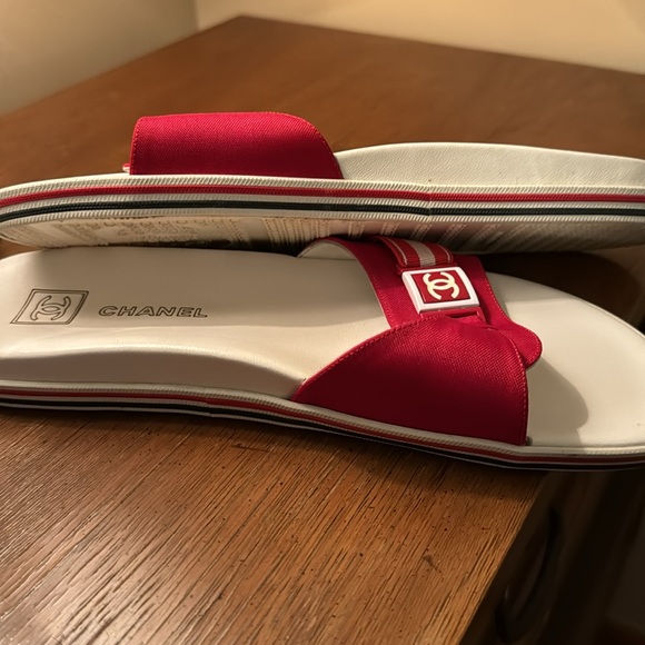 Authentic Chanel Logo Mules - Picture 4 of 9
